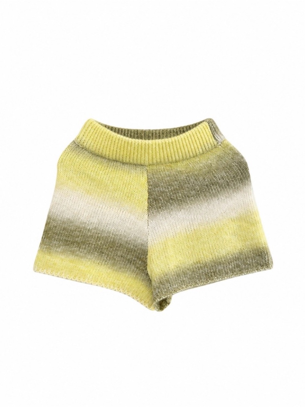 SOMETHING NAVY Knit High-Waist Women's Shorts in Yellow Ombre